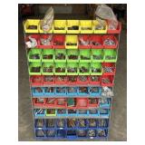 Smalls/hardware storage bins rack- w/ contents