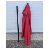 Red patio umbrella