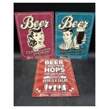 3 Cardboard beer signs