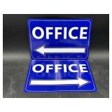 2 metal signs- Office