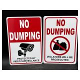 2 metal sign- No Dumping