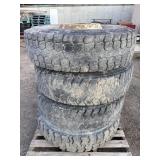 Four tires with steel rims: 12R22.5;