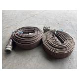 2 rubber fire hoses