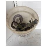 White pail with contents