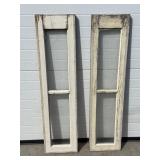 2 wood windows w/ glass