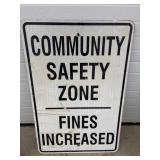 Metal sign: community safety zone