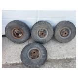 Four tires with rims: 4.10/3.50ï¿½4