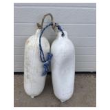 2 white boat bumpers