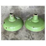 2 green enamel ceiling light shades