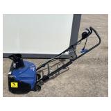 Blue Snowjoe electric snow thrower