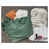 Lot: tarps, feed bags