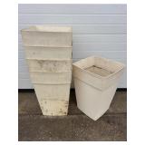5 beige planter pots