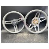 2 boat steering wheels