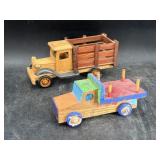 2 wood trucks