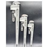 3 Ridgid aluminum pipe wrenches