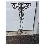 Brown metal 5 candle stand