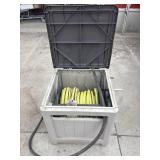 Beige yardworks garden hose reel box w/ hose