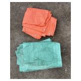 Green and orange tarps