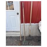 Hoe, rake and cultivator