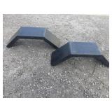 2 black trailer fenders