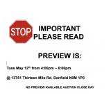 NOTICE: AUCTION PREVIEW