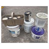 Lot: primer, adhesive, paint, misc