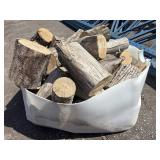 White tote with fire wood