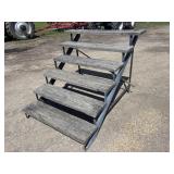 Metal framed wood stairs