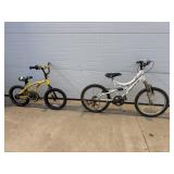 White bike and yellow bike