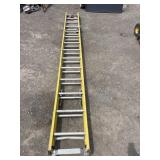 Yellow extension ladder