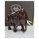 102. Vtg handcrafted wooden elephant sculpture