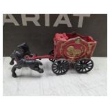 215. vintage cast iron horse-drawn circus wagon