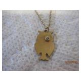 12k GF Diamond Necklace OWL 18