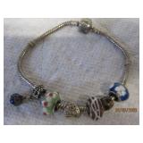 Sterling Pandora Bracelet Mixed Beads