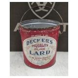 84. vtg 4-pound metal tin bucket for Decker's