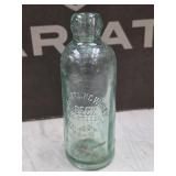 85. antique aqua glass Hutchinson soda bottle