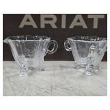 195. vintage Heisey Glass creamer and sugar bowls