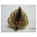 Gold tone Ruby Ring 7