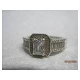 Sterling Solitaire Large Ring 13