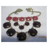 Victorian Style faceted Glass Necklace 20'