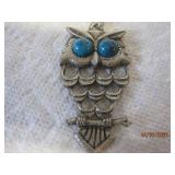 Owl Blue eyes Pendant Necklace 24