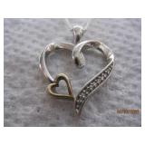 Sterling heart w/ 10k Gold Necklace 16