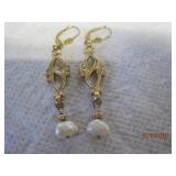 Gold Tone & Baroque Pearl Dangle earrings