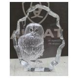 119. Tawny Owl crystal sculpture created Swedish