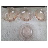 112. Vtg pink Depression glass bowls American
