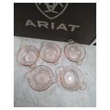 111. vtg pink depression glass bowls Diamond