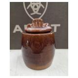 114. vintage ceramic Hull Brown Drip glaze