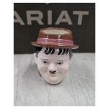 113. Ceramic Man Face Mug Oliver Hardy Signed