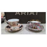 118. Antique English bone china cup and saucers