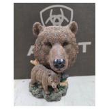 116. Vtg resin sculpture of a mother grizzly bear